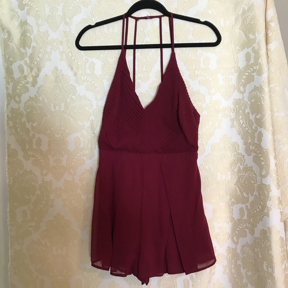 Pants - Burgundy pretty romper - Size medium